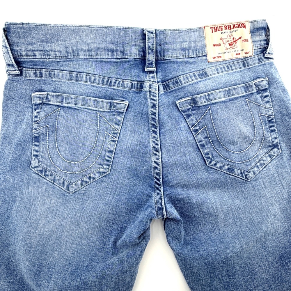 True Religion Ricky Relaxed Straight Jeans Mens 36 Blue Light Wash Y2K Classic